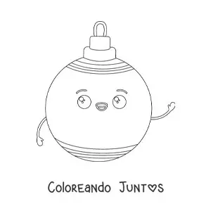 Imagen para colorear de bola de Navidad animada