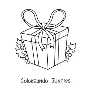 Imagen para colorear de regalo de Navidad grande