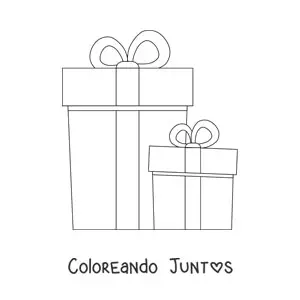 Imagen para colorear de regalos de Navidad grandes