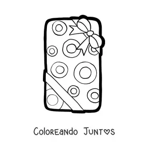 Imagen para colorear de regalo de Navidad grande con círculos