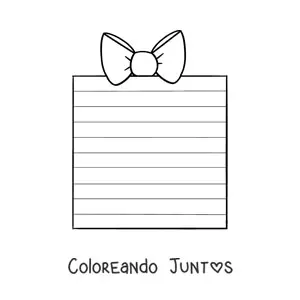 Imagen para colorear de regalo de Navidad grande con líneas