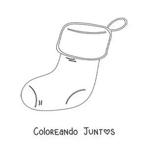 Imagen para colorear de calcetín de Navidad grande sencillo