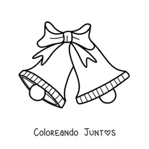Imagen para colorear de 2 campanas navideñas