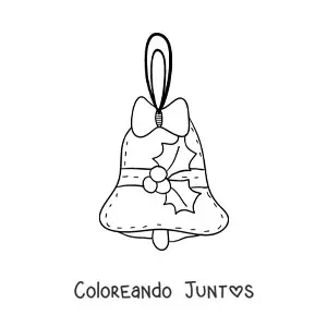 Imagen para colorear de adorno de campana navideña