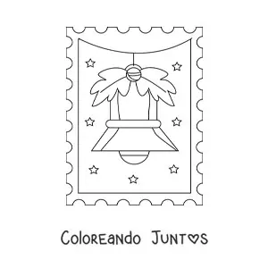Imagen para colorear de campana navideña sencilla
