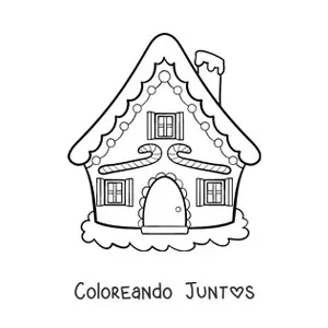 Imagen para colorear de casa de jengibre sencilla