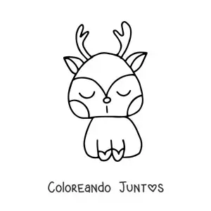Imagen para colorear de reno kawaii