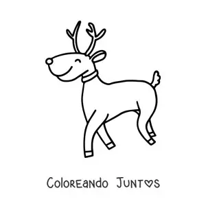 Imagen para colorear de reno caminando