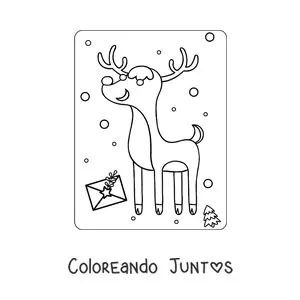 Imagen para colorear de rodolfo el reno