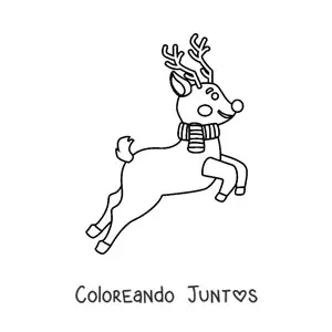 Imagen para colorear de rodolfo volando