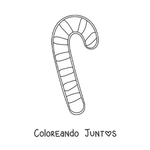 Imagen para colorear de bastón de caramelo sencillo grande