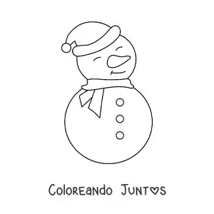 Imagen para colorear de muñeco de nieve grande