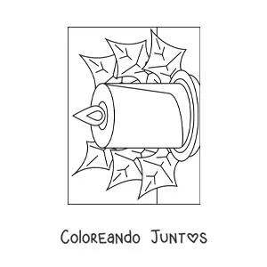 Imagen para colorear de vela de Navidad grande