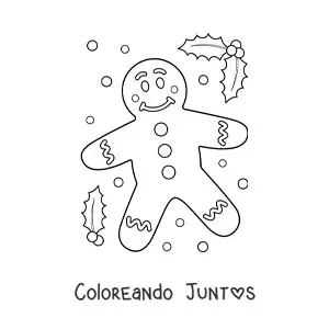 Imagen para colorear de hombre de jengibre grande