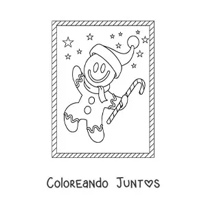 Imagen para colorear de caricatura de hombre de jengibre