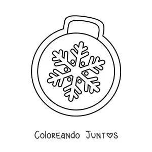 Imagen para colorear de galleta con forma de bola de Navidad