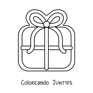 Imagen para colorear de galleta con forma de regalo de Navidad