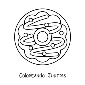 Imagen para colorear de galleta con forma de corona de Navidad