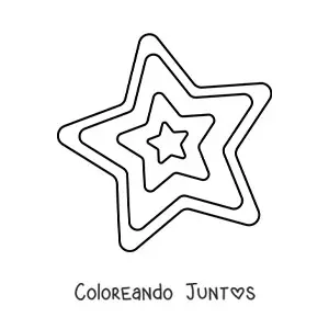 Imagen para colorear de galleta con forma de estrella de Navidad