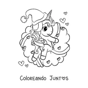 Corona de Navidad kawaii con unicornio