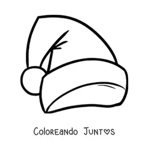 Imagen para colorear de gorro de Santa