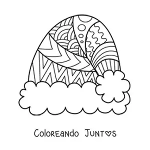 Imagen para colorear de gorro de Navidad con mandala