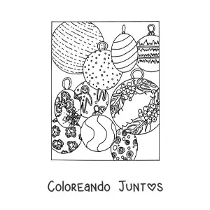 Imagen para colorear de bambalinas de Navidad