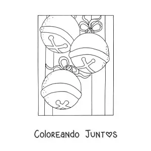 Imagen para colorear de cascaveles de Navidad