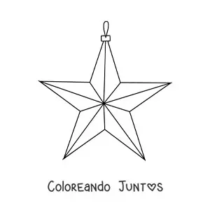 Imagen para colorear de estrella de Navidad