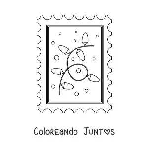 Imagen para colorear de luces de Navidad