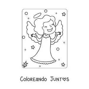 Imagen para colorear de ángel de Navidad