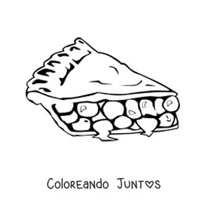 Imagen para colorear de una rebanada de pie de fruta