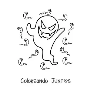 Imagen para colorear de fantasma aterrador