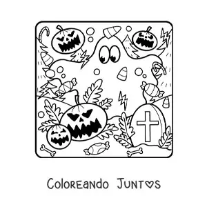 Fantasma divertido con calabazas de Halloween