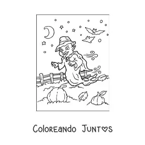 Fantasma animado en huerto de calabazas