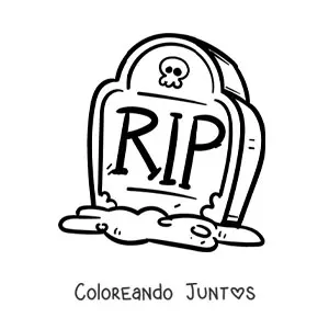 Imagen para colorear de tumba grande de Halloween