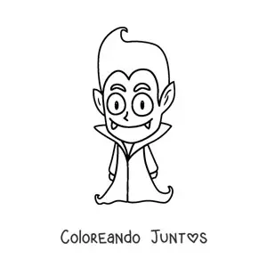 Imagen para colorear de vampiro animado fácil