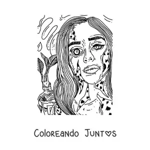 Imagen para colorear de muñeca de terror extremo