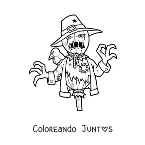 Imagen para colorear de espantapájaros de terror