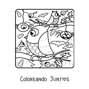 Búho con arañas de terror