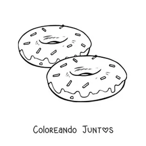 Imagen para colorear de dos donas con chispas