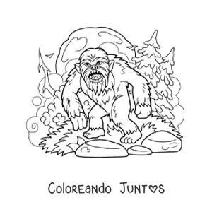 Imagen para colorear de pie grande en Halloween