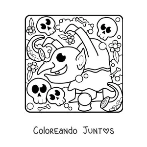 Imagen para colorear de caricatura de igor de Halloween