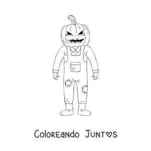 Imagen para colorear de espantapájaros de Halloween de miedo