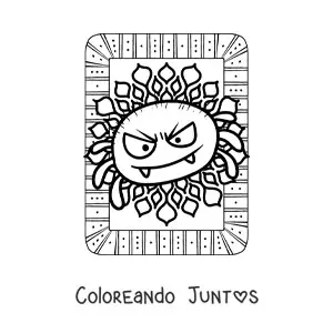Imagen para colorear de caricatura de araña de Halloween