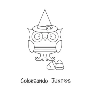 Imagen para colorear de búho de Halloween grande