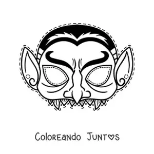 Imagen para colorear de máscara de Halloween de Drácula
