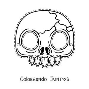 Imagen para colorear de máscara de Halloween de calavera