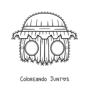 Imagen para colorear de máscara de Halloween de monstruo