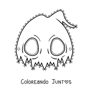 Imagen para colorear de máscara de Halloween de fantasma